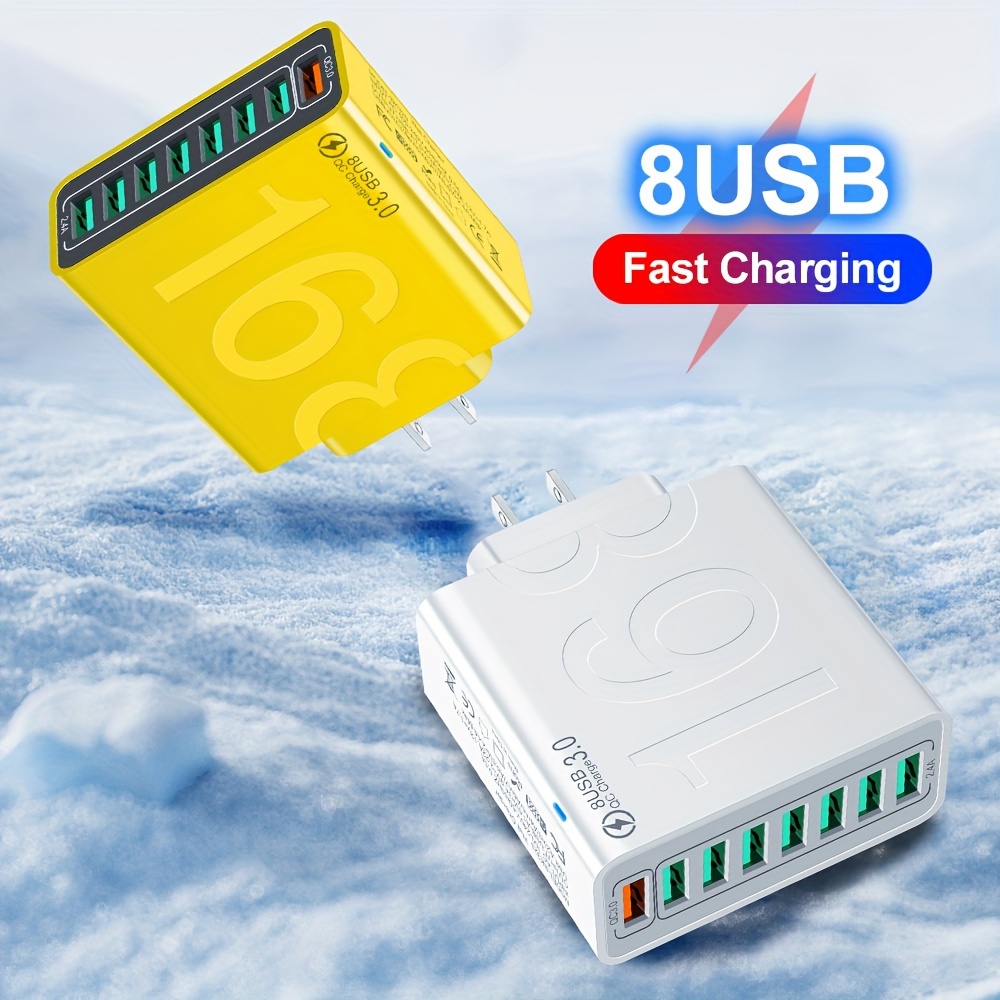 8 in 1 usb fast charging phone charger usb phone charger adapter multi plug outlet quick charger 3 0 wall charger for iphone 15 for samsung smartphone Product details 0