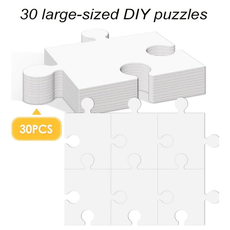15pcs Blank Paintable Jigsaw Puzzles for Creative Fun