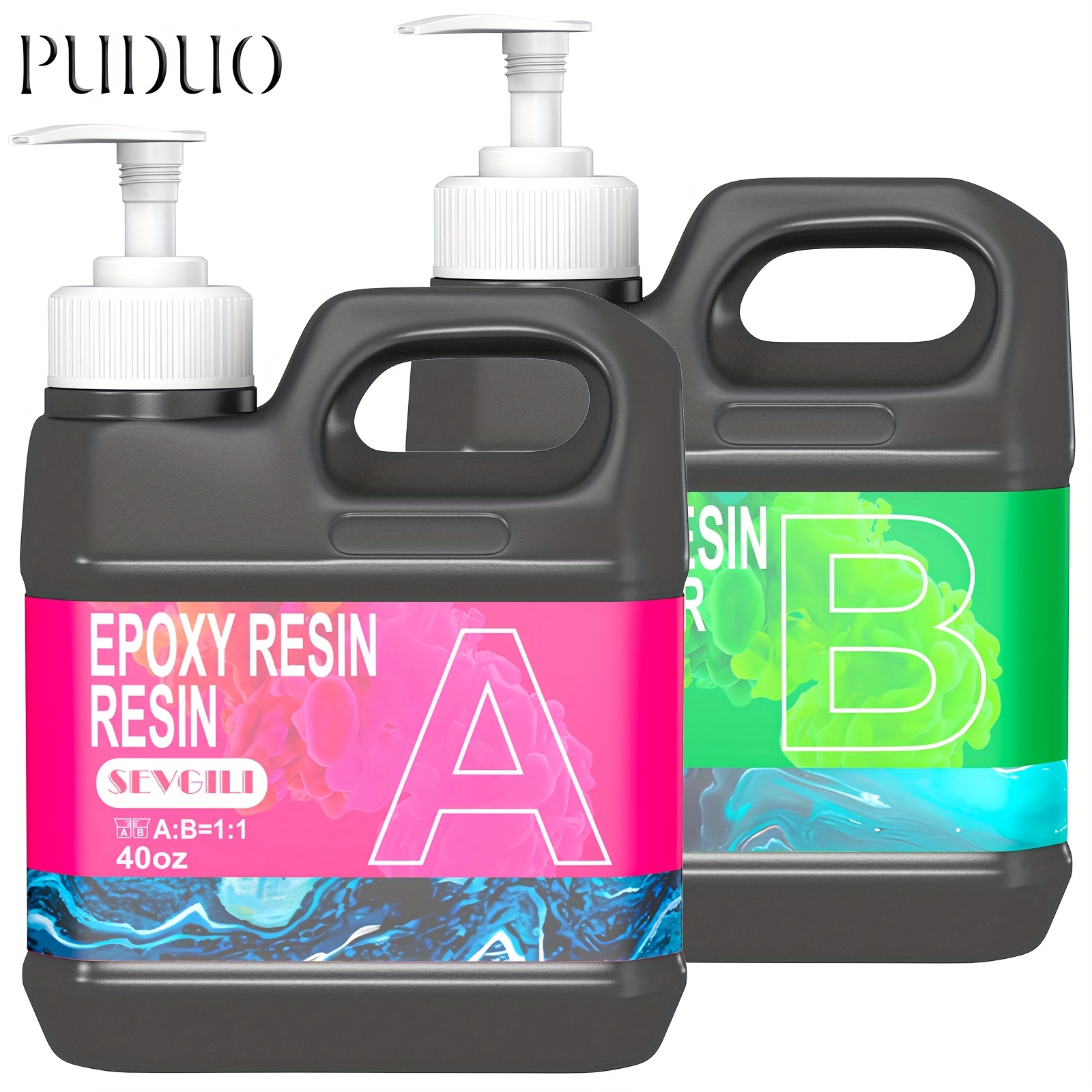 TEMU 80oz/32oz Complete Epoxy Resin Kit With Tools & Accessories - 2-part A & Hardening System, Diy Resin Glue Starter For Jewelry Making, River