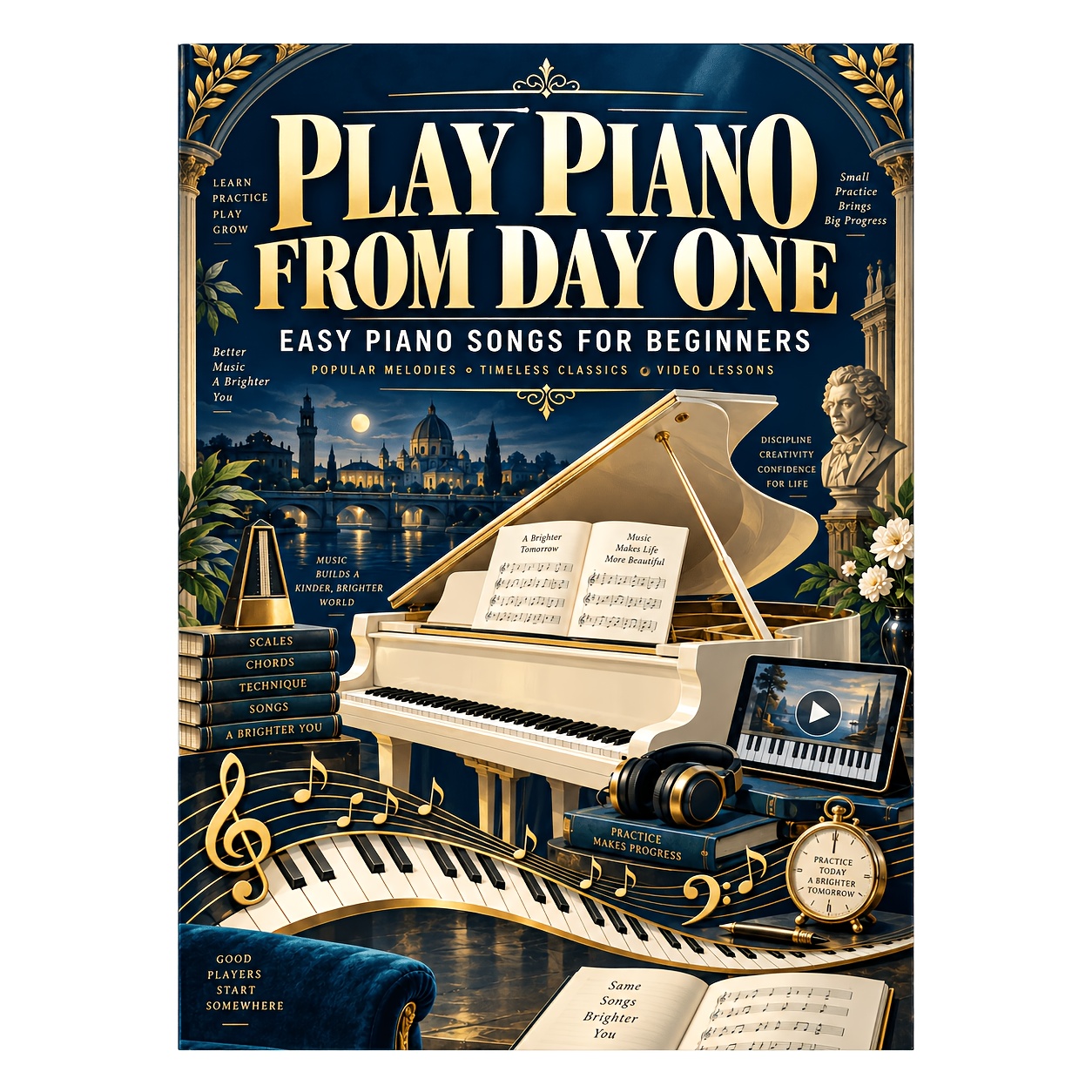 TEMU Easy Piano Songs For Beginners With Simplified Sheet Music, Popular Melodies And Timeless Classics, Step-by-step Video Lessons, Music Theory And