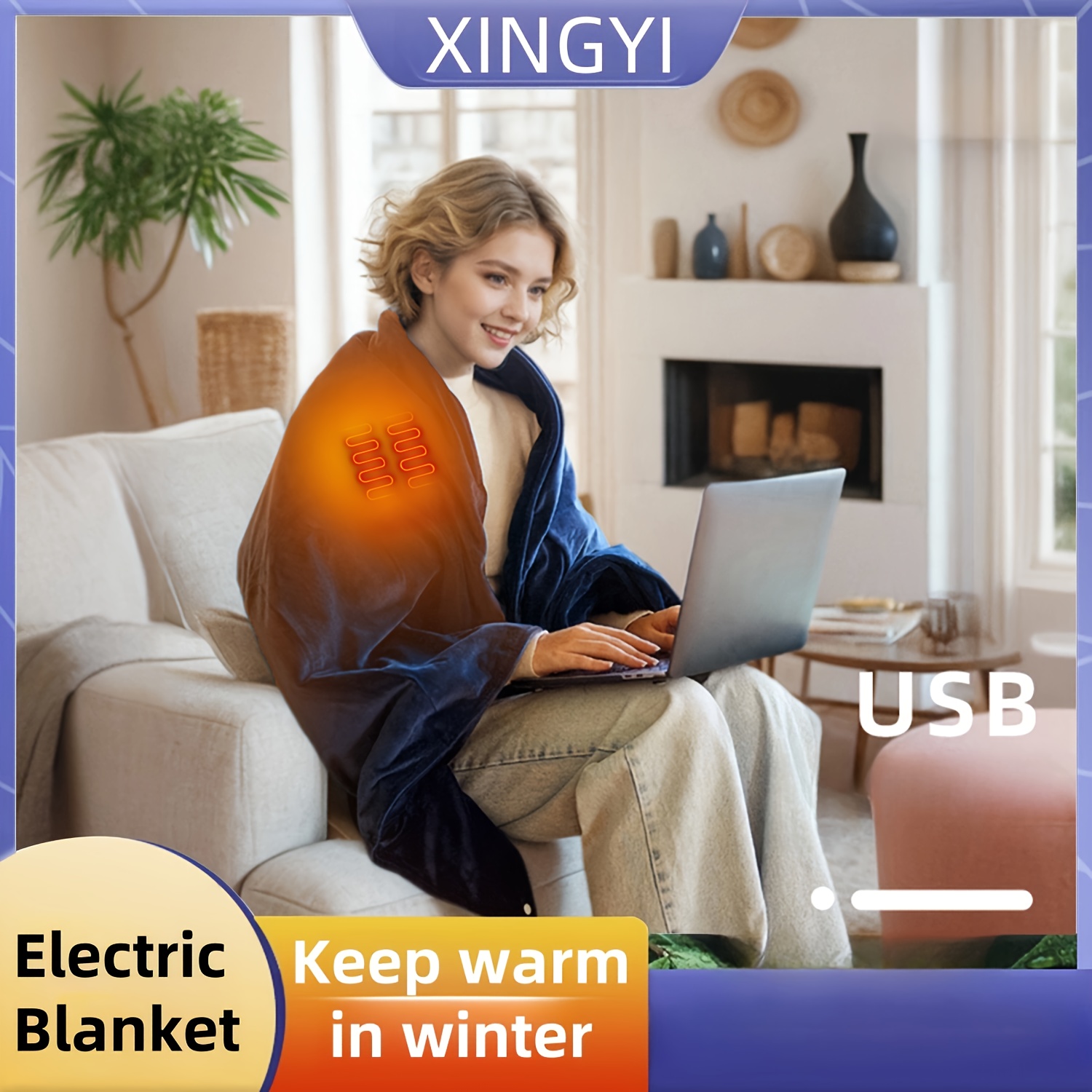 

Heater Blankets Electric Blanket Usb Powered Electric Poncho Wrap Blanket Throw Wearable Heating Blanket Battery Operated Cordless