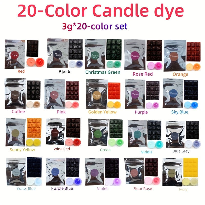 Image of 20-color Wax Dye Set (3g X 20 Colors), Wax Molding Material, Suitable For Candle Making And Supplies