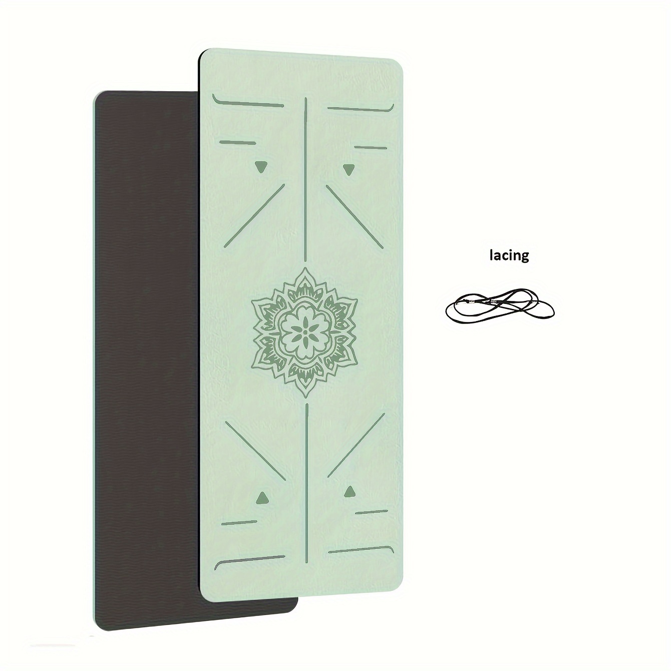 TEMU Tpe Yoga Mat With Non-slip Textured Surface, Yoga Mat With Strap, Thick Yoga And Pilates Mat Suitable For Yoga, Pilates, And Fitness