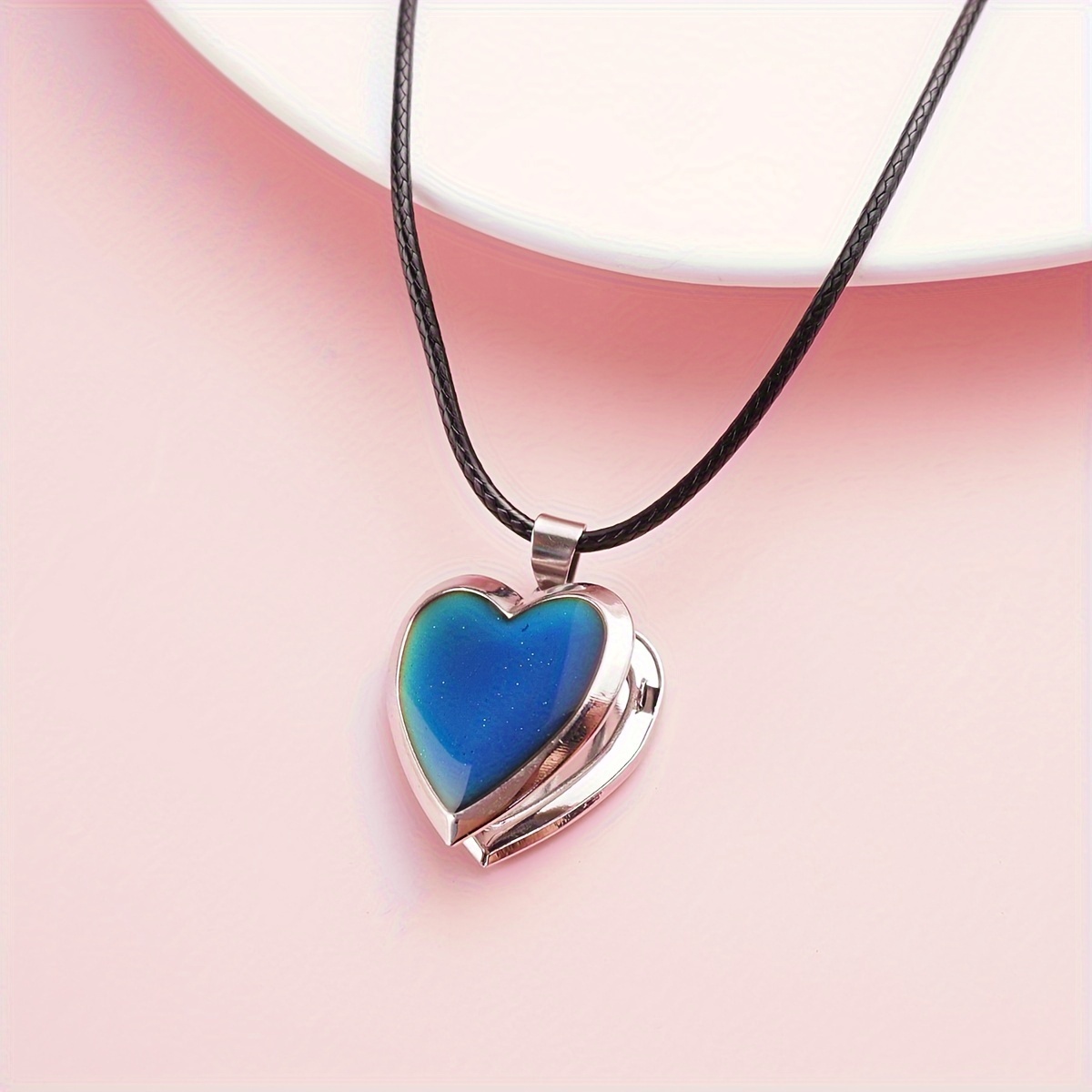 Heart Necklace Mood Changing Necklace Color Meanings 1pc Heart