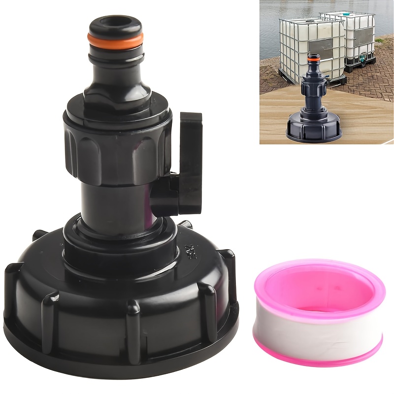 Image of Loose Container Accessories Kit - Ibc Tank Adapter, Drainage Adapter Set With Valve Connector, 3/4" Threaded Fittings, Sealing Tape, And Garden Hose Connectors For Replacement Parts