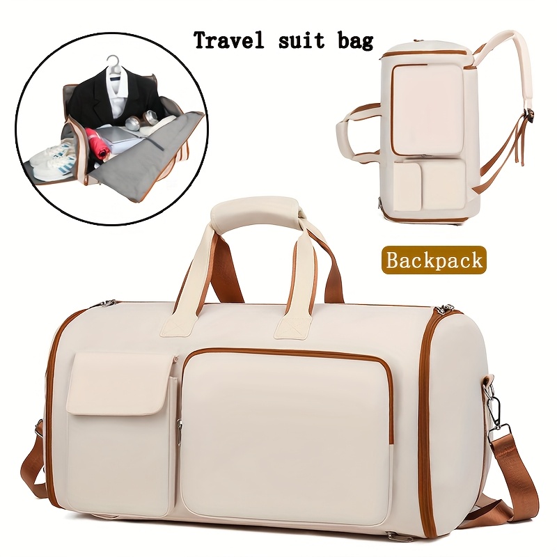 

Grand Sac de Voyage en Nylon avec Séparation Humide-Sèche, Double Bandoulière et Manche pour Chariot - Sac Bandoulière Polyvalent pour Jupes, Costumes et Accessoires, Sac à Main