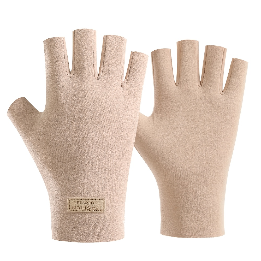TEMU Winter Women's Outdoor Fingerless Thermal Gloves, Fashionable Soft And Comfortable Sports Gloves,christmas