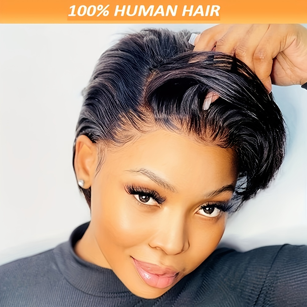 

Pixie Cut Wig 13*4*1 Transparent Lace Human Hair Wigs For Women Short Wig Lace Wig Human Hair 150% Density 6inch Natural Look Daily Party Use Wig