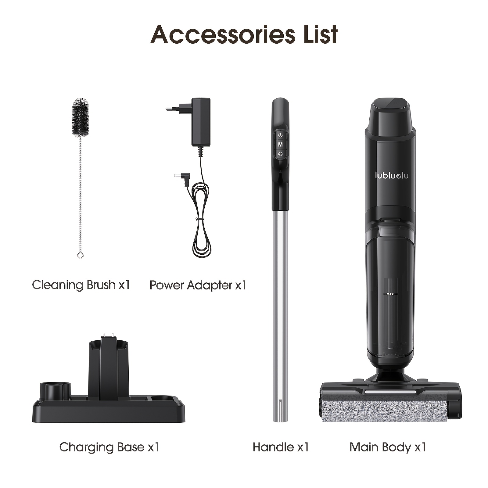 Lubluelu 3-in-1 Cordless Wet Dry Vacuum Cleaner & Mop Combo, 36kpa Vacuum , Self-cleaning With 1 Click, Hepa Filtered, Reminder, 6mm Edge Cleaning, For Pet Hair, Carpets & Home Cleaning