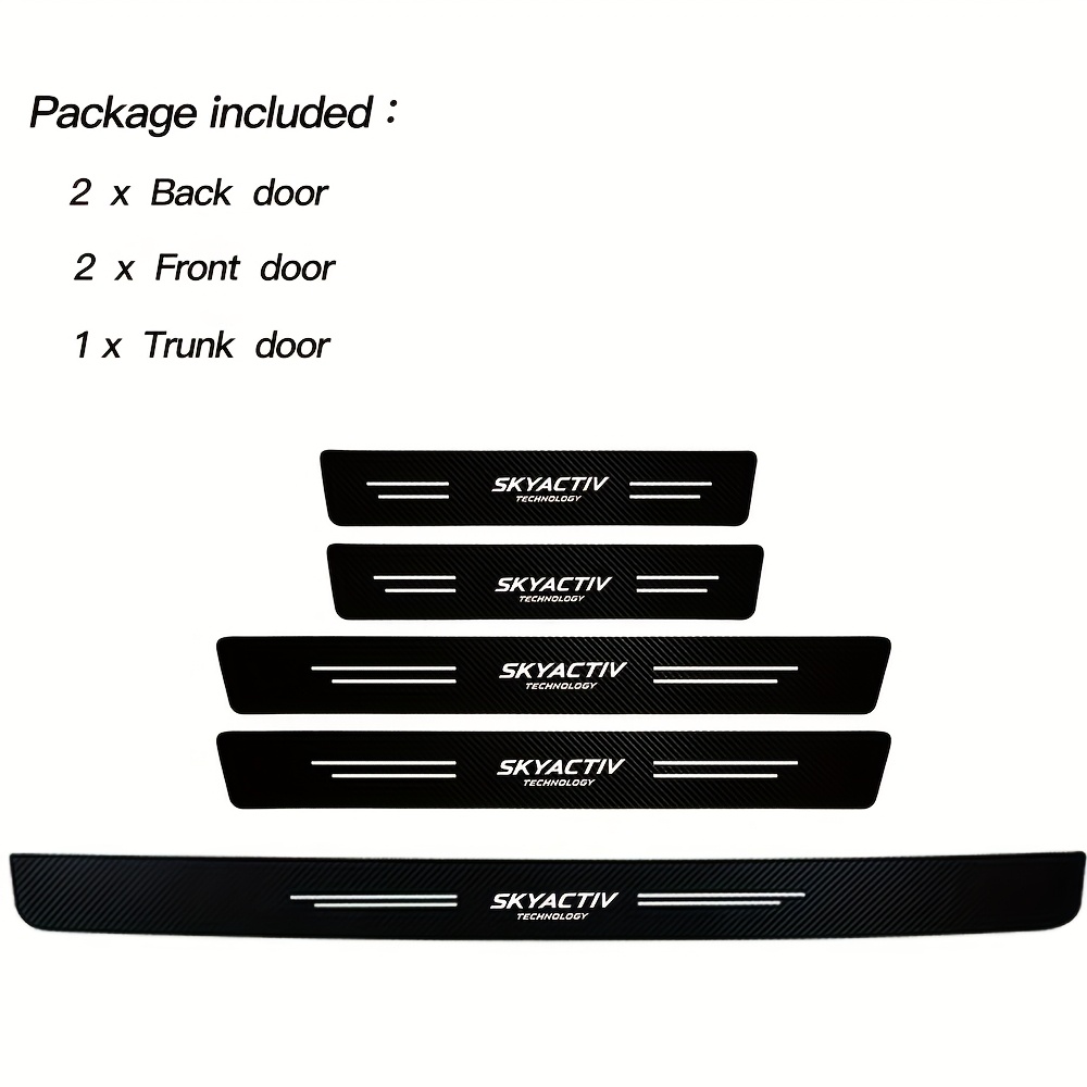 E-shop 5-teilige Carbonfaser-Autoaufkleber, Türschwellen- Pedalverkleidung, für MAZDA , CX3, CX4, CX5, CX7, CX8, CX9, , MX5 Modelle