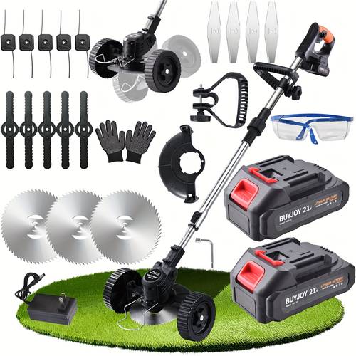 21v electric lawn mower 800w push grass trimmer with large battery power trimmer garden tool manual and battery powered grass cutter