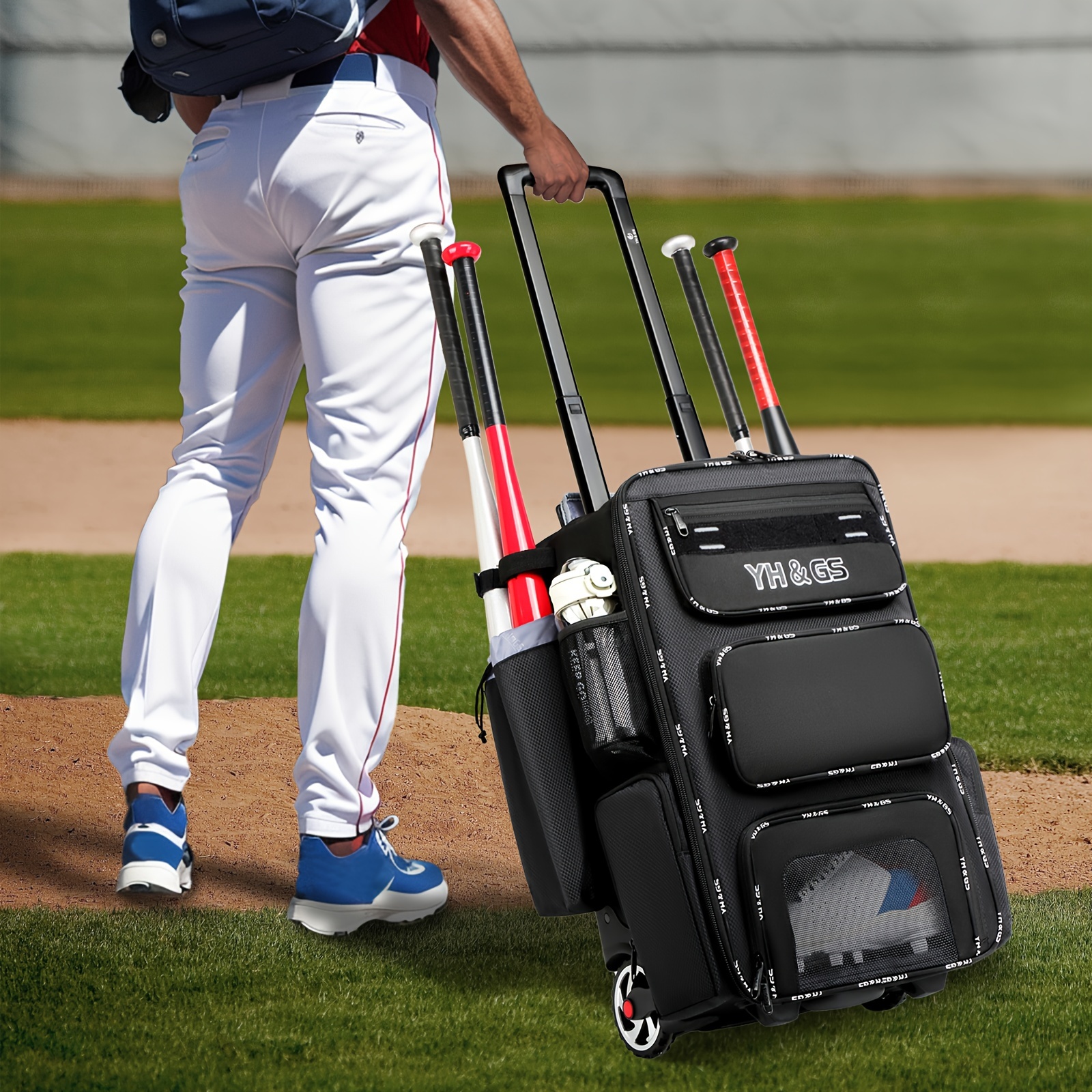 Rolling baseball backpack online