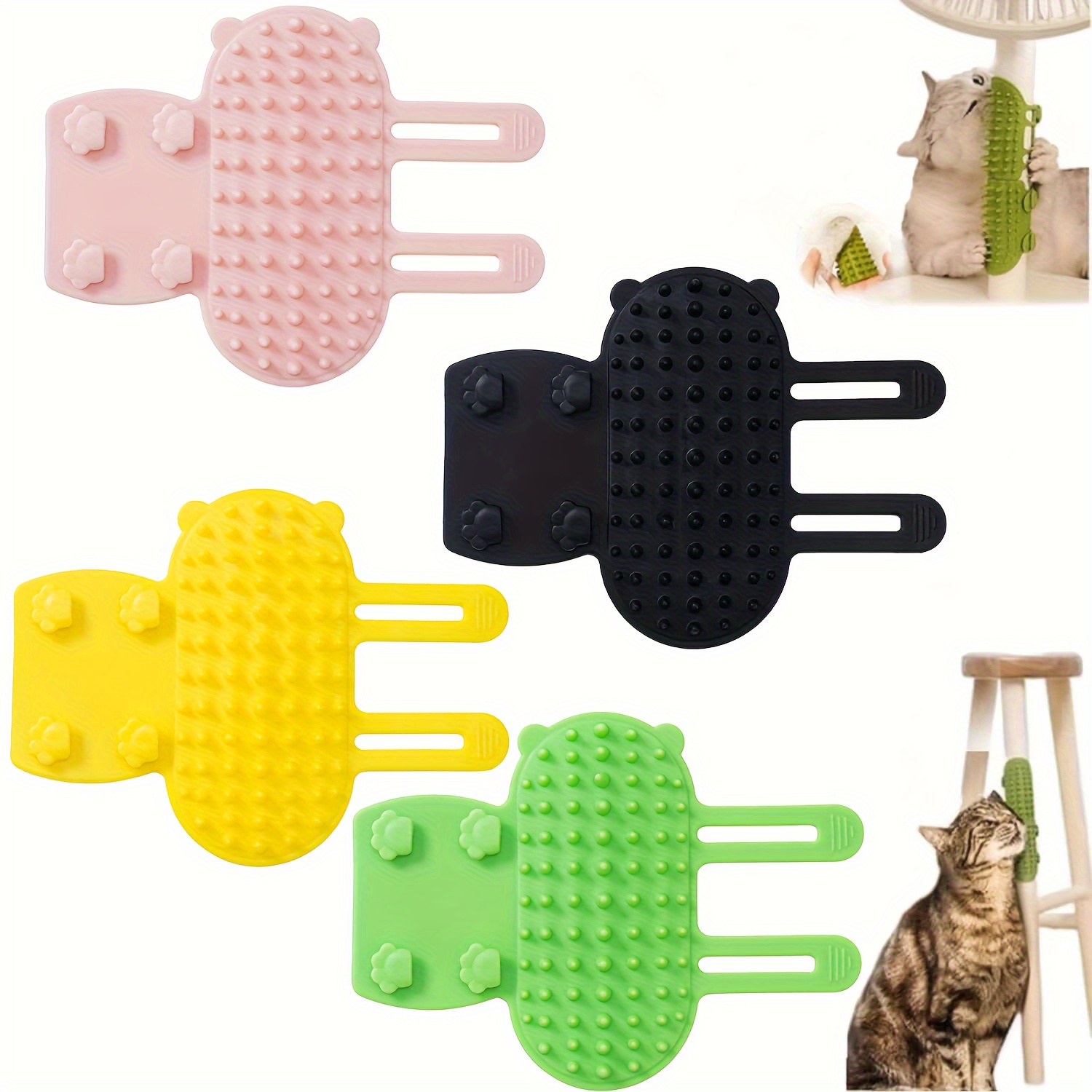 

Brosse de Toilettage en Silicone Réutilisable pour Chats - Outil pour la Désenchevelure, Éliminateur de Poils Facile à Nettoyer, Disponible en 4 Couleurs, Gratteur, Brosse de Beauté