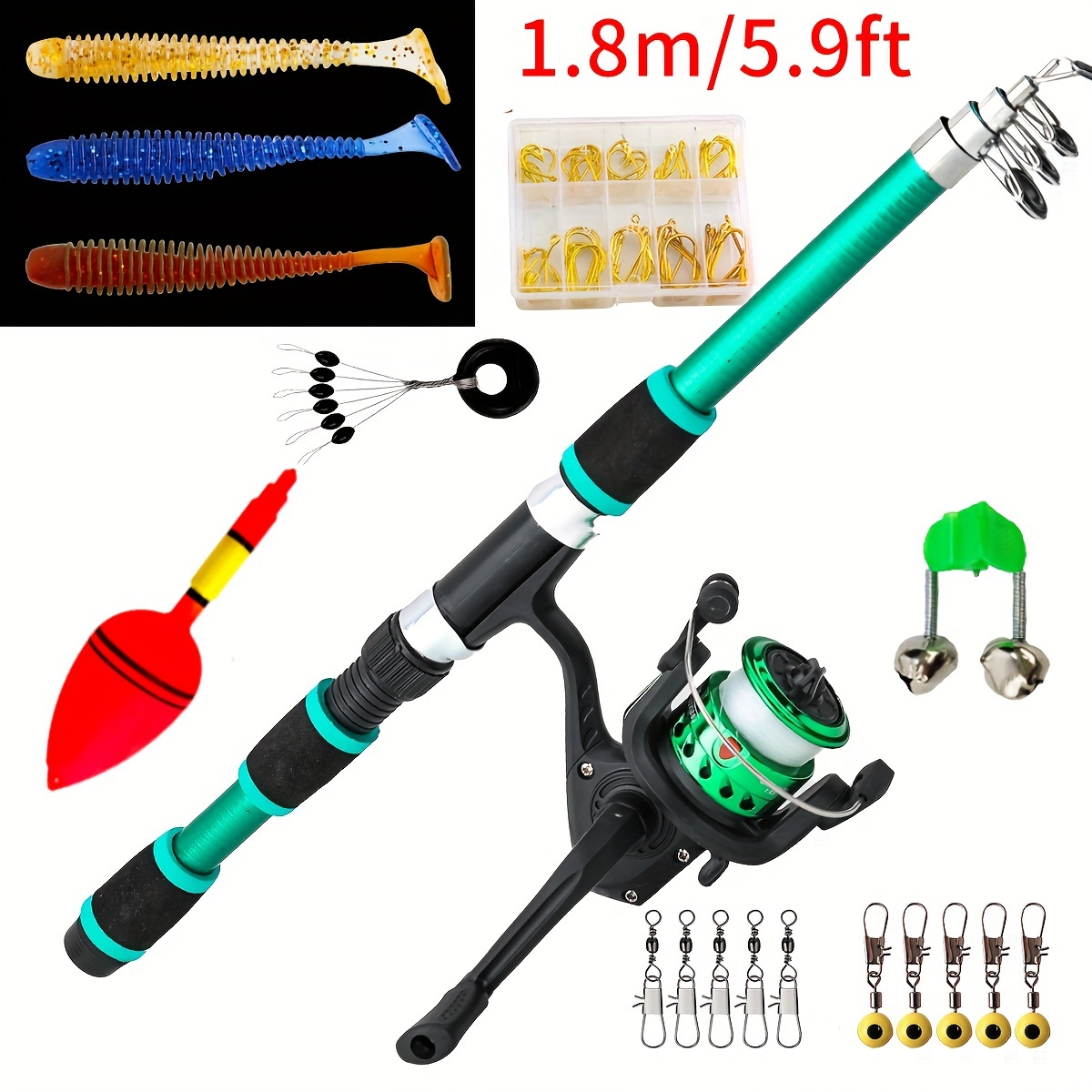 Sougayilang 1.8M/5.9FT Fishing Pole Set Full Kits With Telescopic Fishing  Rod And Spinning Reel For Freshwater Fishing Travel Pole Set Fishing Tackle  Pesca