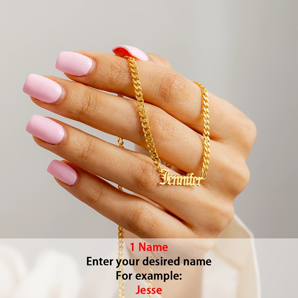 TEMU [customized] 18k Golden Plated Cuban Chain Necklace Personalized Women' Necklace Suitable For Daily Wear, Celebrating Festivals Exquisite 304l