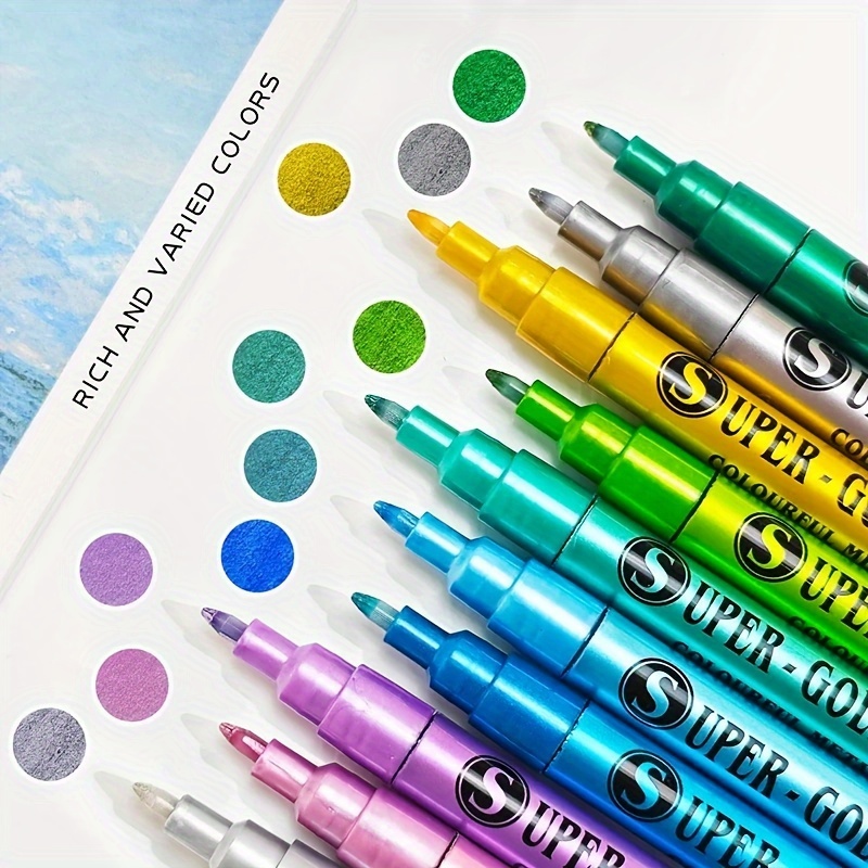 18 color metallic marker pens 7mm glitter markers super Temu