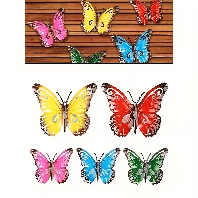 6 wall art colorful garden wall decor outdoor indoor metal craft ornament decoration details 3