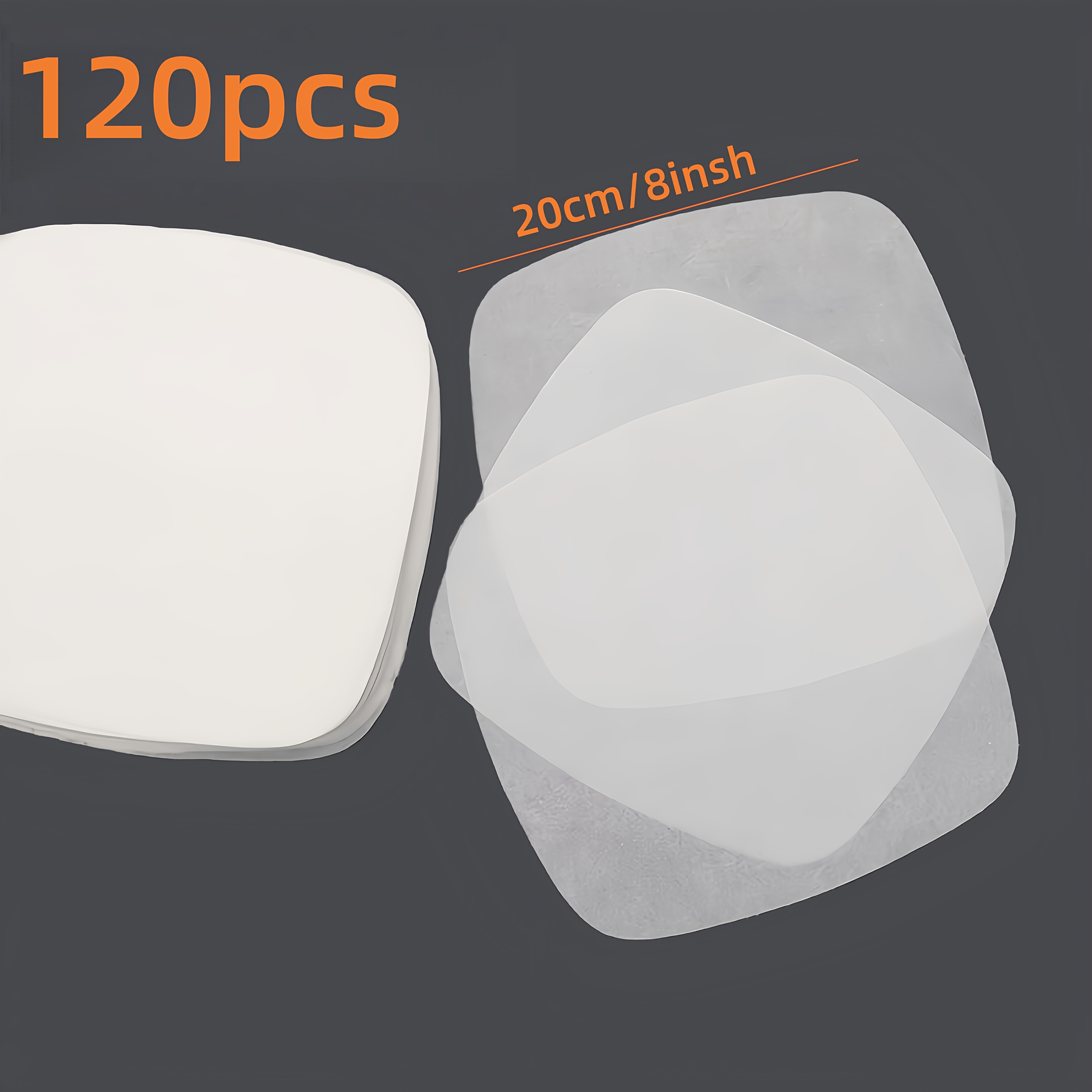 E-shop 120 Stück Antihaft-Backpapier > Rund/Quadratisch/Küchenzubehör > Küche & Esszimmer > Fritteusen-Zubehör > Geeignet zum Backen, Grillen, Dämpfen,