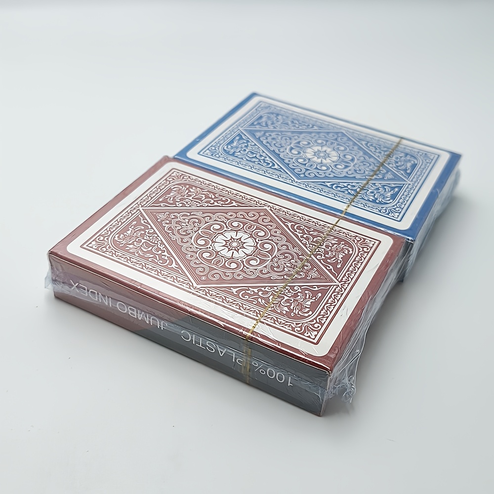 Image of 2 Sets Of 100% Pvc Plastic Playing Cards, And Stain-resistant, Large- Code , Family And Colleague Gathering Party Board Game Cards
