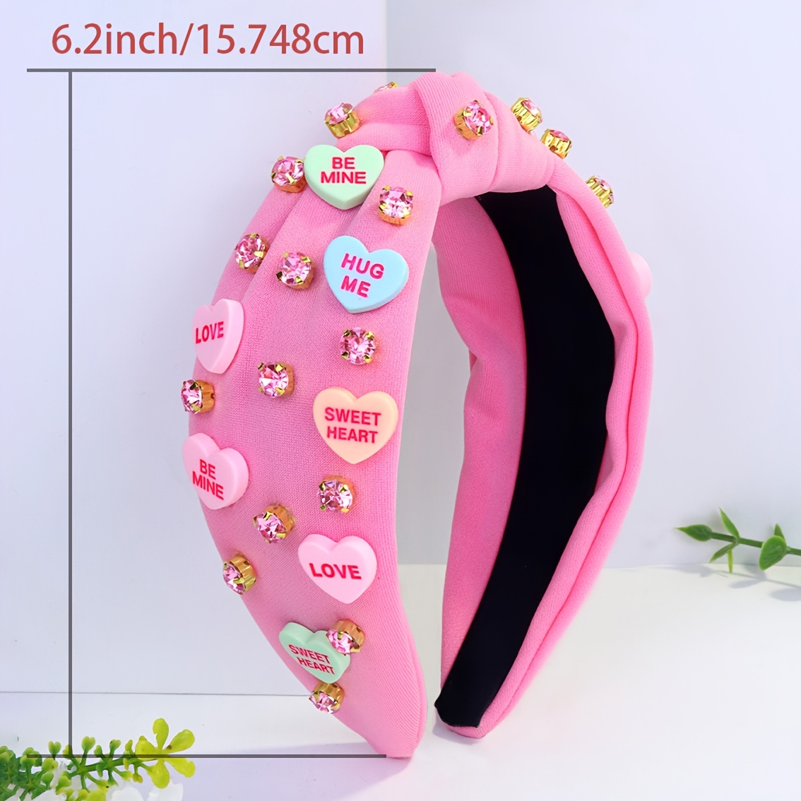 valentines day heart shaped pearl wide fabric - Temu display picture 1