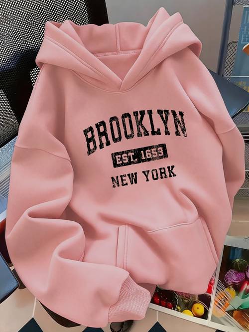 item picture d92 autumn winter womens oversized pullover hooded sweatshirt trendy creative vintage distressed letter graphic print black friday outfit for style enthusiasts commuting casual winter lined warm