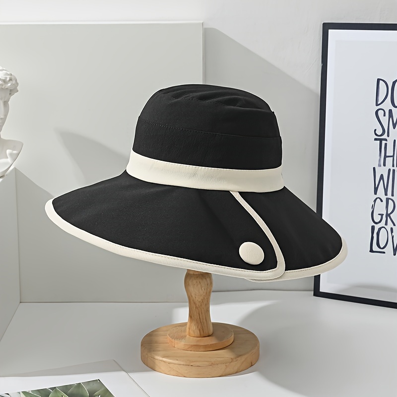 Men's Sun Hat UPF 50+ Wide Brim Bucket Hat Windproof Fishing Hats,Temu