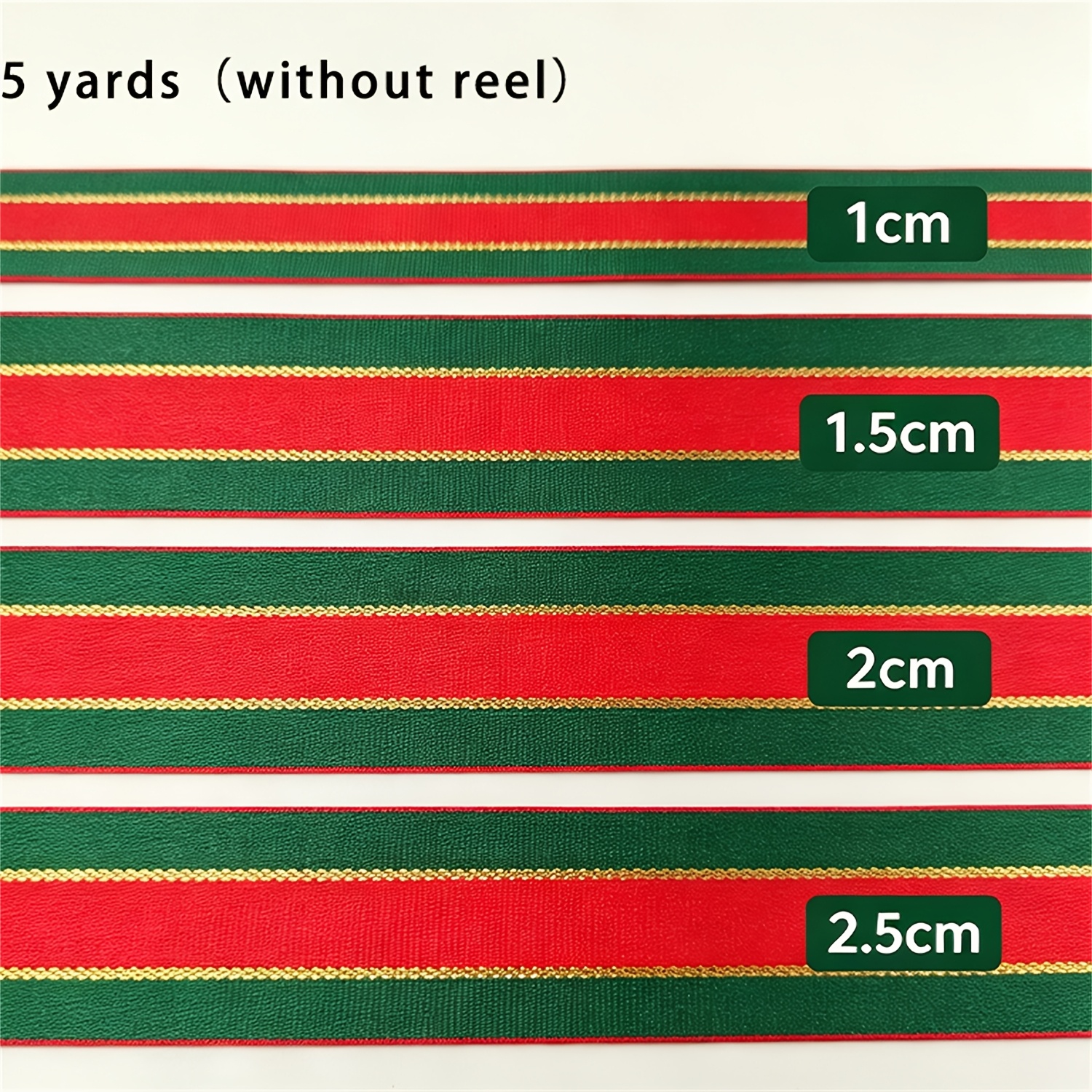 TEMU 5 Yards/roll Golden Double-sided Thread Ribbon Gift Packing Christmas Decoration Manual Ribbons Fabric