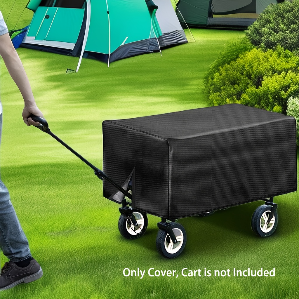 

1pc Camping Cart Waterproof Cover, Folding Wagon Outdoor Camping Travel Picnic Rainproof Dustproof Cover (only Cover, Cart Is Not Included)