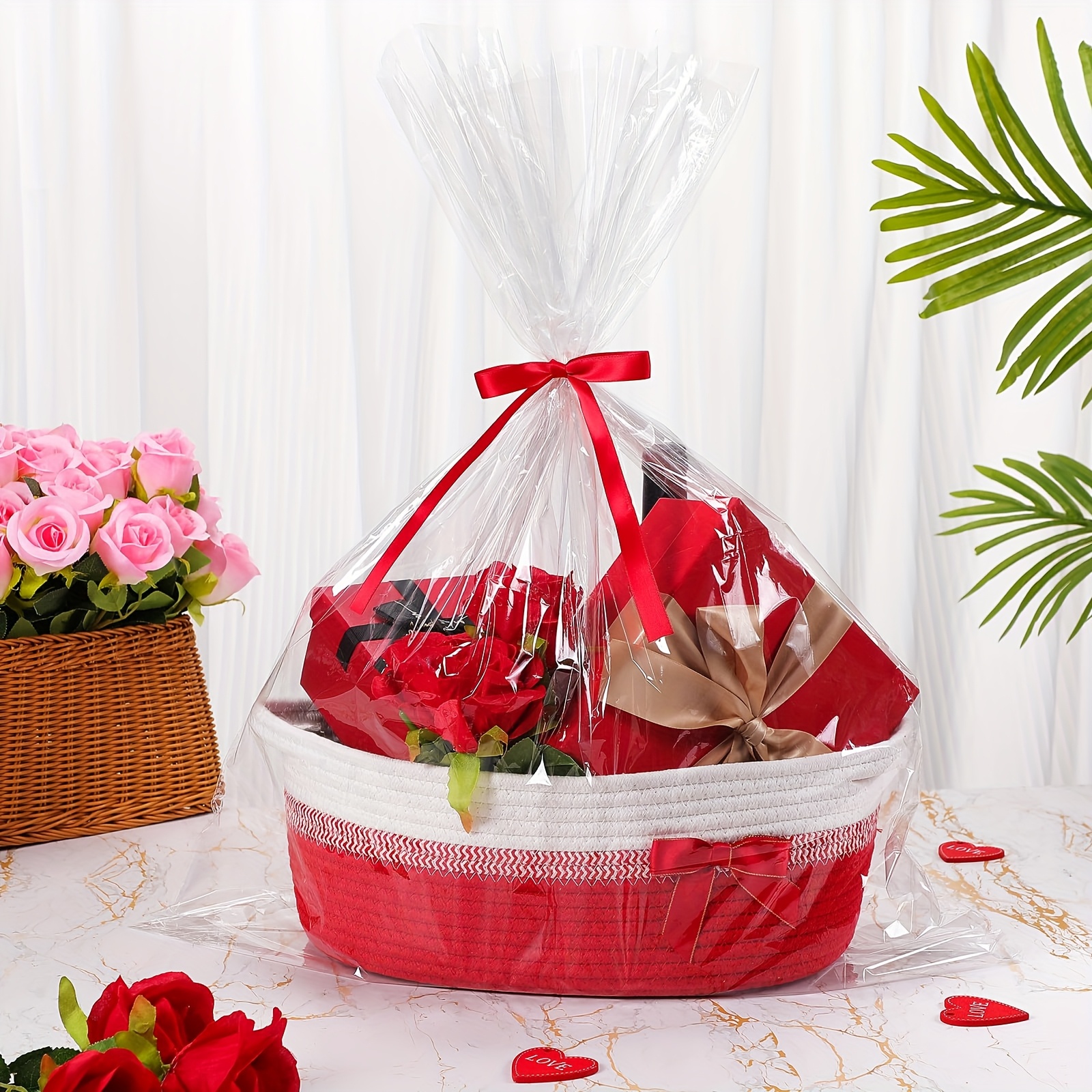 how to tie ribbon on gift basket
