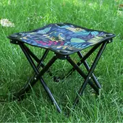 1pc lightweight portable folding chair with colorful fabric seat sturdy metal frame for camping fishing art sketching outdoor events only paint finished camping chair details 0