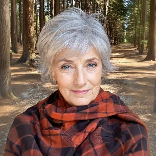 8 inch elegant and womens wig grayish white short outward wig for grandmothers for daily wear outdoor activities role playing birthday gift