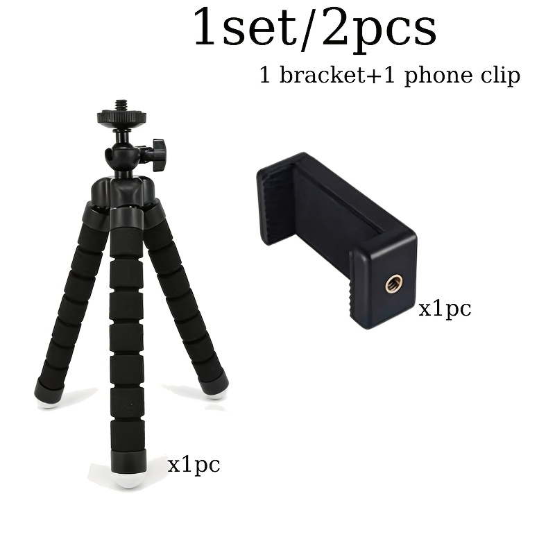 TEMU 2pcs (1pc Bracket 1pc E Clip) Tripod With Clip And Anti Shake Universal Tool
