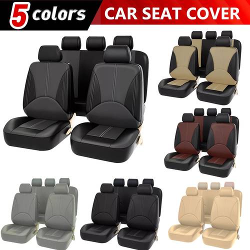 universal pu leather car seat set 5 seats durable protection suitable for most cars suvs vans easy to filling