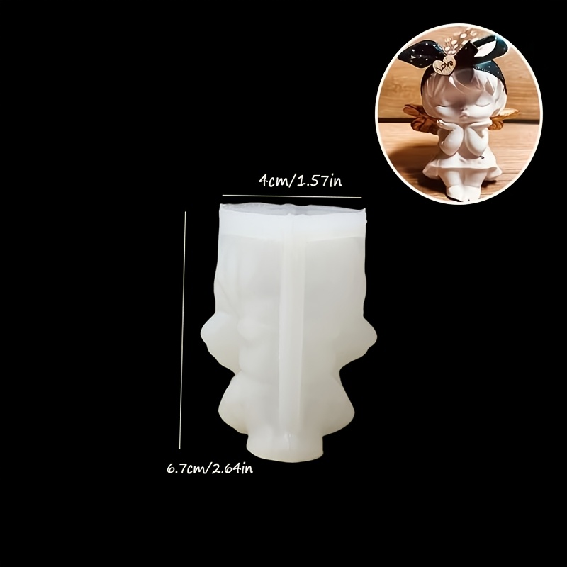 Image of Dnejiu Face-resting Figurine Mold With Wings & Shape - Resin/silicone Diy Craft Mold For Doll Making, Candle Molds, Soap Molds, , Slime - Detailed Design For Home Decor & Resin Art (compatible