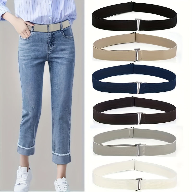 

1pc Casual Versatile Buckle Elastic Belts Stylish Casual Invisible Belt Dress Coat Accessories For Women