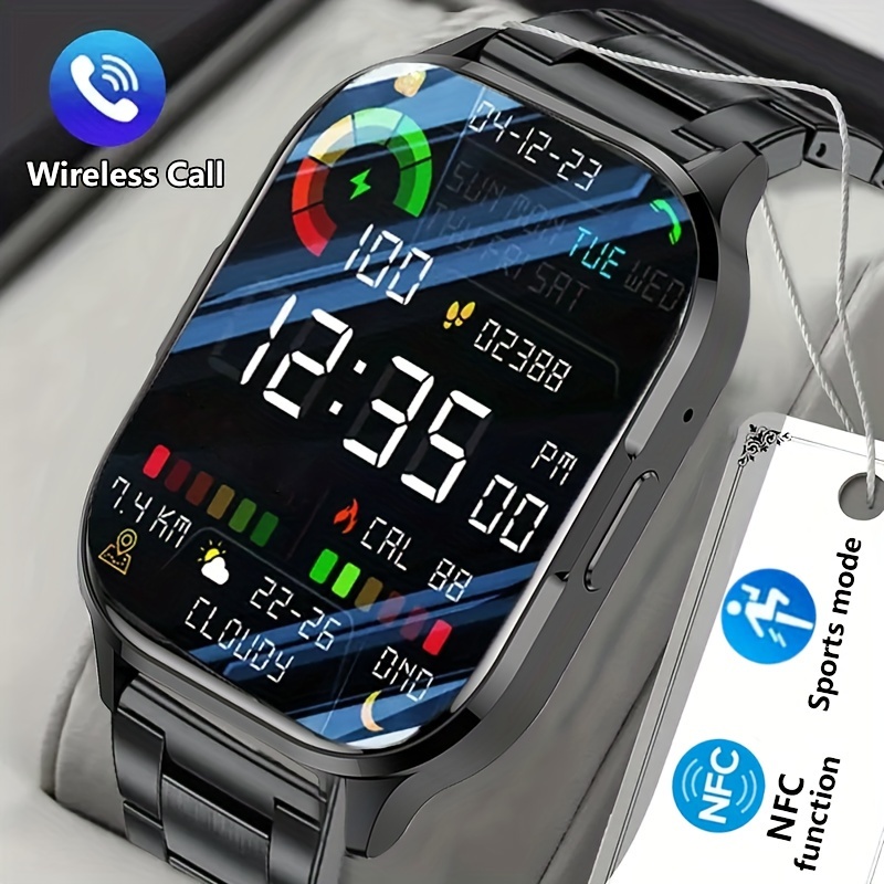 

Wireless Call, Full Touch Screen, Sport Fitness , Weather Display, Multiple Sports Modes, Step Calorie Pedometer Smart Watch For Men