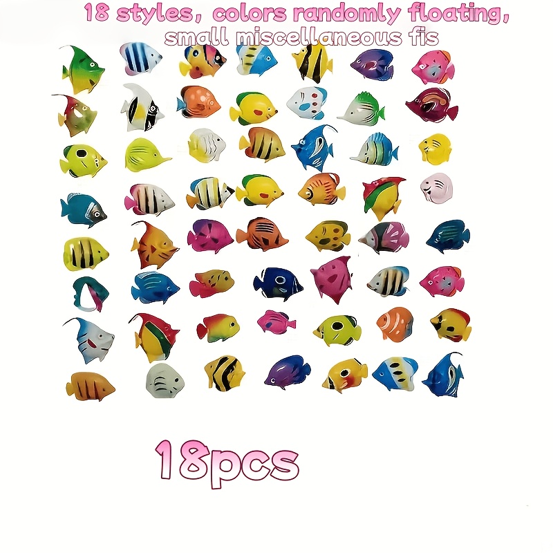 TEMU 18pcs/set Tank Decorations, Plastic Artificial Fish, Decorative Fish, Floating Tank Ornaments, Aquarium Decorations, Suitable For Home And Office Fish Tank Decoration Random Style
