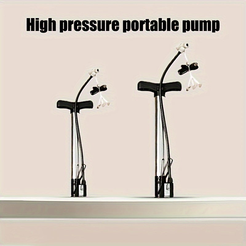 

High Pressure Portable Bike Pump, Manual Air Pump With Triple Nozzle, Uncharged Operation For Bicycle, Motorcycle, Automobile, Sports Balls And Inflatable Toys - 180psi Maximum Pressure