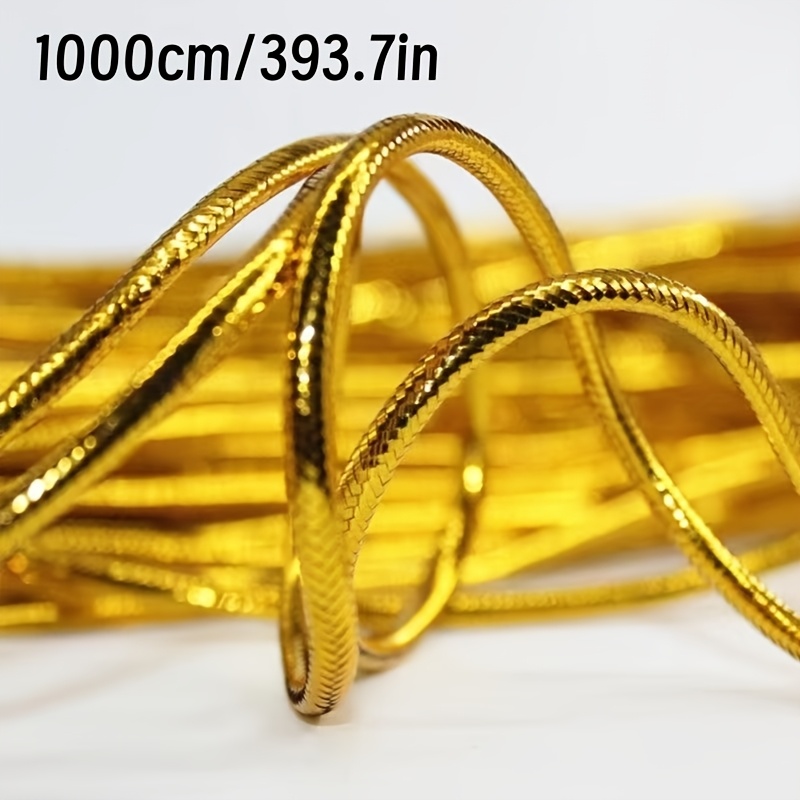 TEMU Luxuriöses, handgewebtes Goldfarbenes Band, Gesamtlänge 1000 cm, schimmerndes, nicht-elastisches Band, Geschenkverpackung Goldene Box