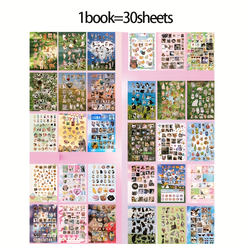 Image of 1 Book Of Stickers, Yanbian Cut Film Coil Sticker Book, Thin Additions, Notebook Stickers For Multiple Scenes Phone Case Water Cup Stickers, Album Diary Decoration Record Thin Additions