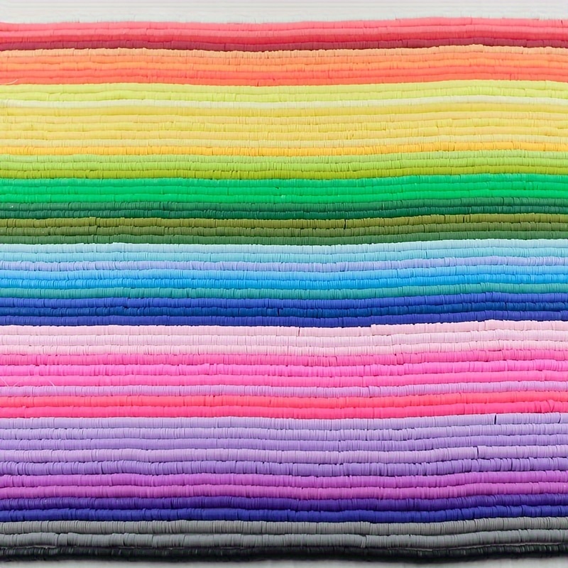2d Flat - 60 Strings Around 24000pcs 6mm Flat Round Polymer Clay Heishi Beads In 60 Vibrant Colors For Handmade Bracelet Necklace Jewelry Making Craft Supplies