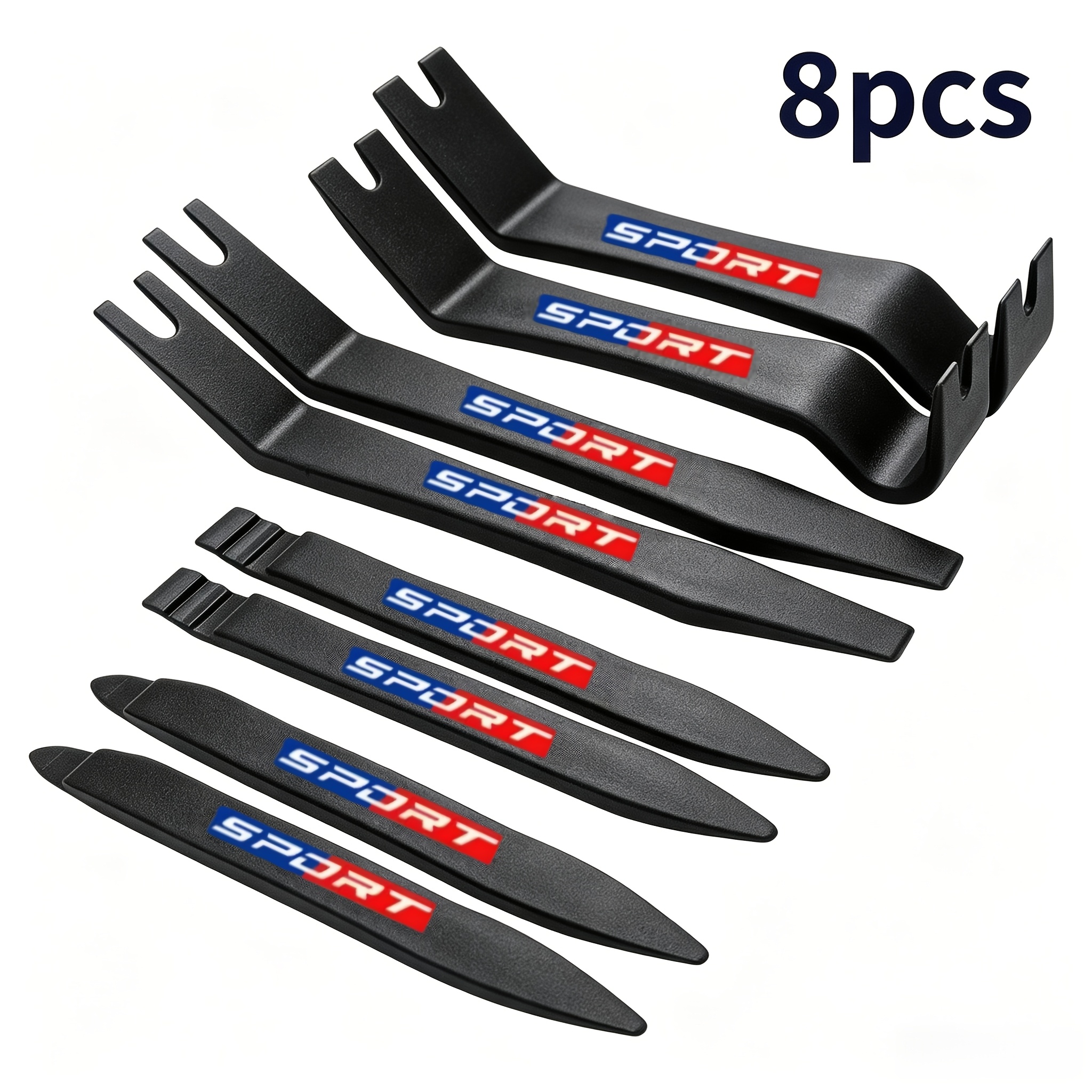 TEMU 8pcs Professional Automotive Interior Removal Tool Set - Scratch-free Plastic Pry Bars, Suitable For Door Panel Clips And Fasteners, Without