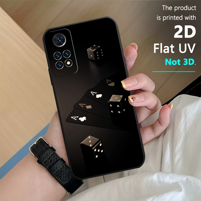 품목 사진 휴대폰 케이스 - 2d 플랫 소프트 폰 케이스 커버, xiaomi redmi 14c/13/13c/12/12c/10 2022/10c/10a/9/9t/9c/9a/redmi note/14/14pro/14pro+/13/13pro/13pro+/12/12pro/11/11s/11pro/10/10s/  5g/9/9 pro에 적합, 블랙 포커 패턴