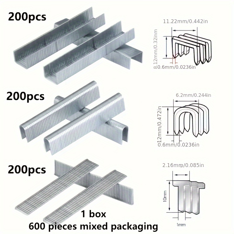 Image of 600pcs Nail Set For Woodworking - Includes Straight, Door & U-shaped Nails - Ideal For Frames & Furniture -