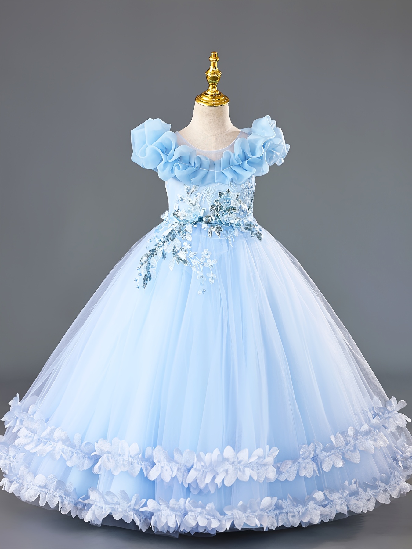 Girls Dress * Child Wedding Dress * Piano Performance Girls Fashion Fashion  Long Dress Gauze Dress Princess Dress Dress