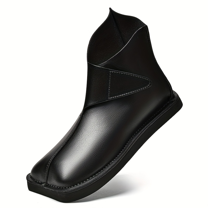 2025 New Handmade Shoes British Style Thick-Soled Chelsea Boots Men'S Trendy Boots Square Toe High-Top Short Boots Large Size Shoes