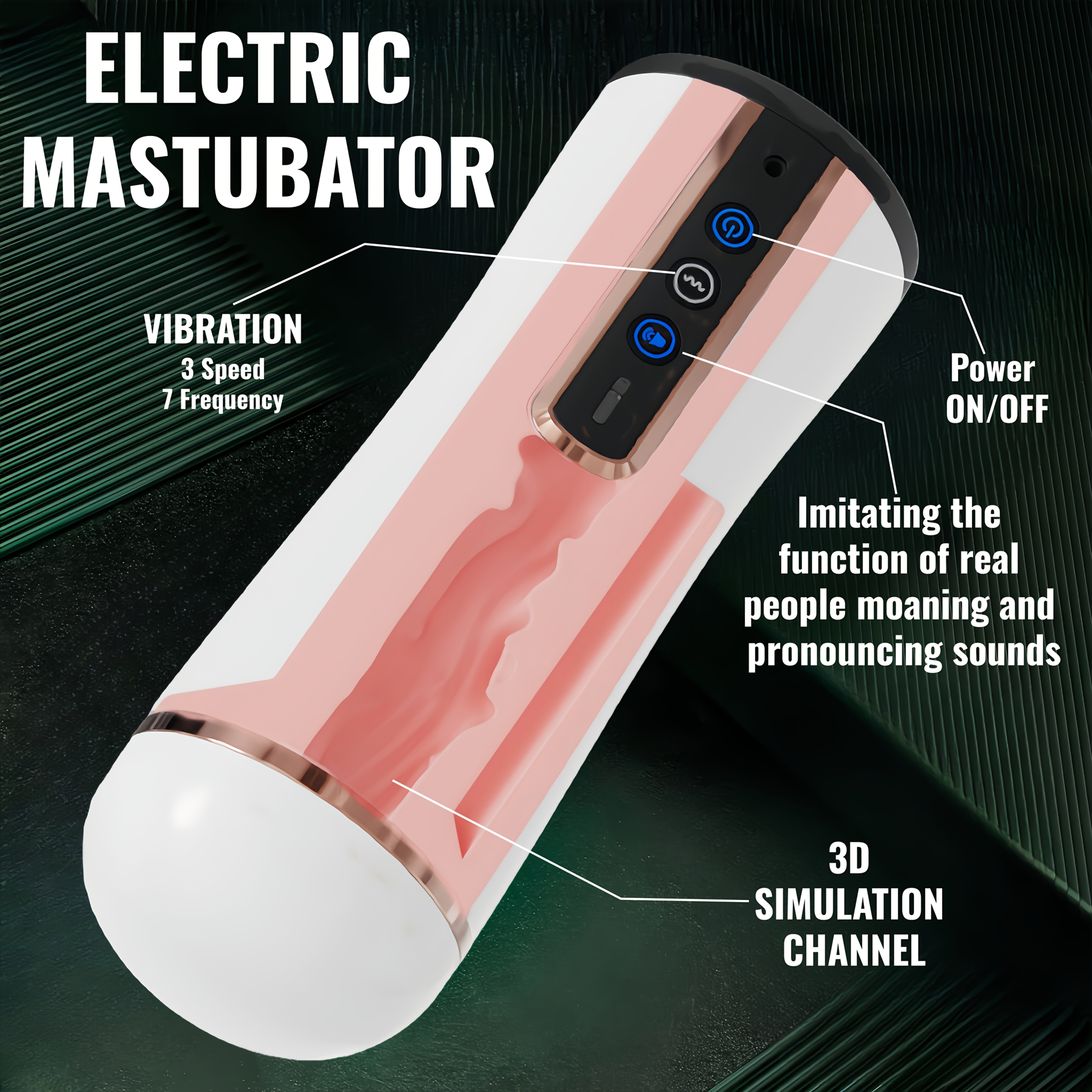 penispumpe klein Automatischer Masturbator für Männer mit zwei Griffen und Stretch- Vibrationen mit 9 Frequenzen main image 0