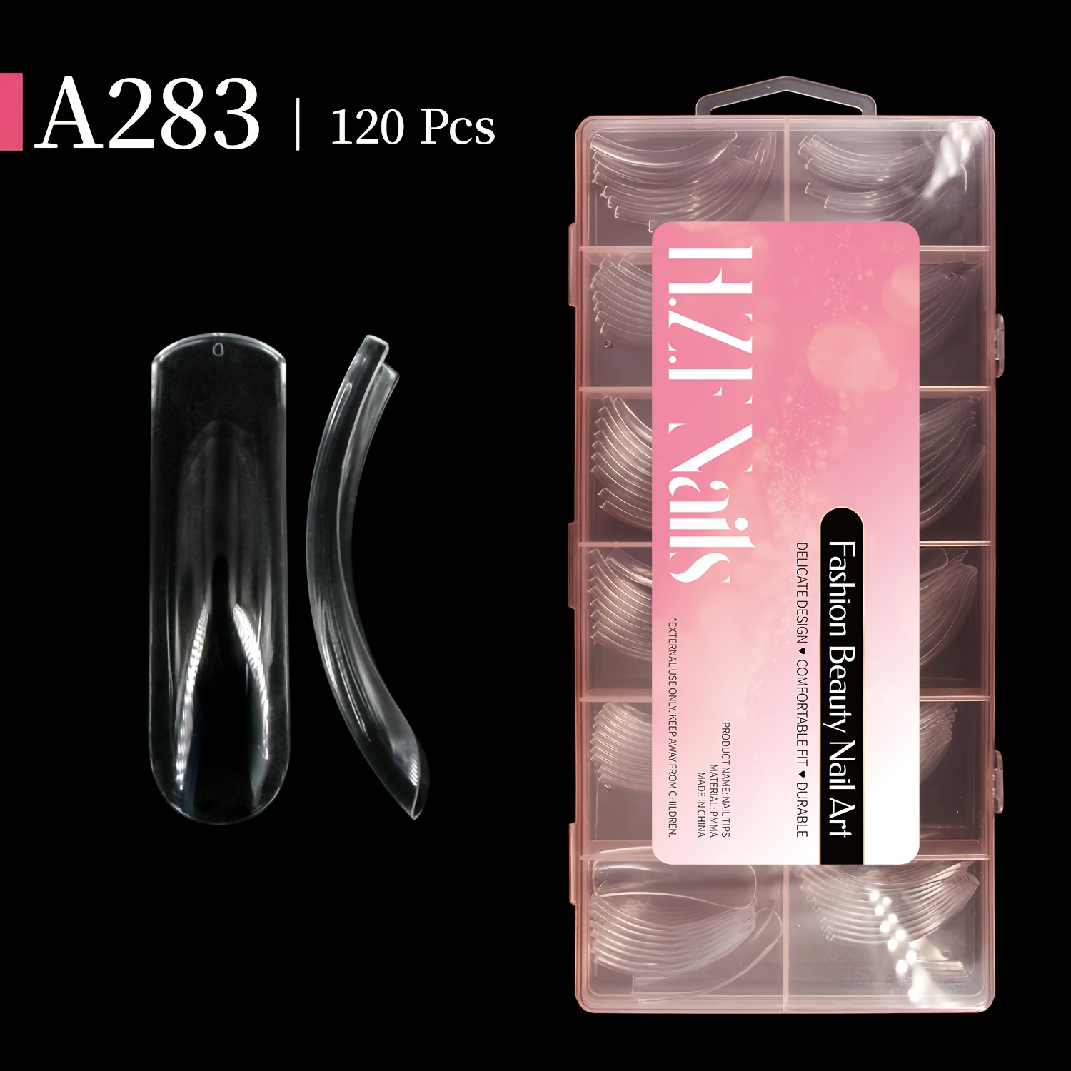 TEMU Suitable For Nail Tips - Medium & Long Curved Down Full Cover Press On Nails, False Nail Extensions With Irregular Shape For Nail, European For