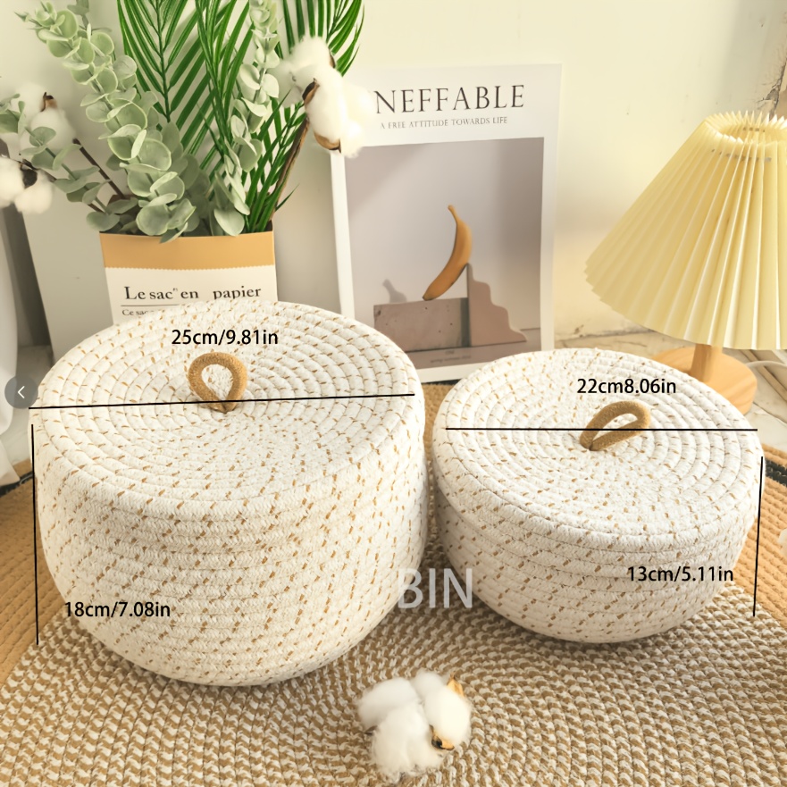 1pc\2pcs Storage Basket With Lid Underwear And Miscellaneous Items Organizer Bedroom Room Home Decor, Shelf Baskets