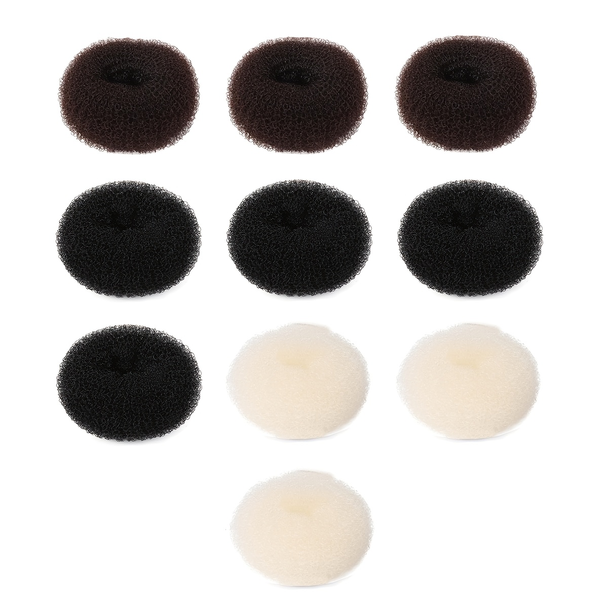 TEMU 10 piezas de para el pelo tipo medianos, moldeadores de moño multicolor estilo ballet, anillos para peinar cabello corto a medio de mujer (2.55